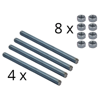 Szpilki do montażu podstawy M12 x 160mm (4szt) z nakrętkami (8szt) Szpilki do montażu podstawy M12 x 160mm (4szt) z nakrętkami (8szt)